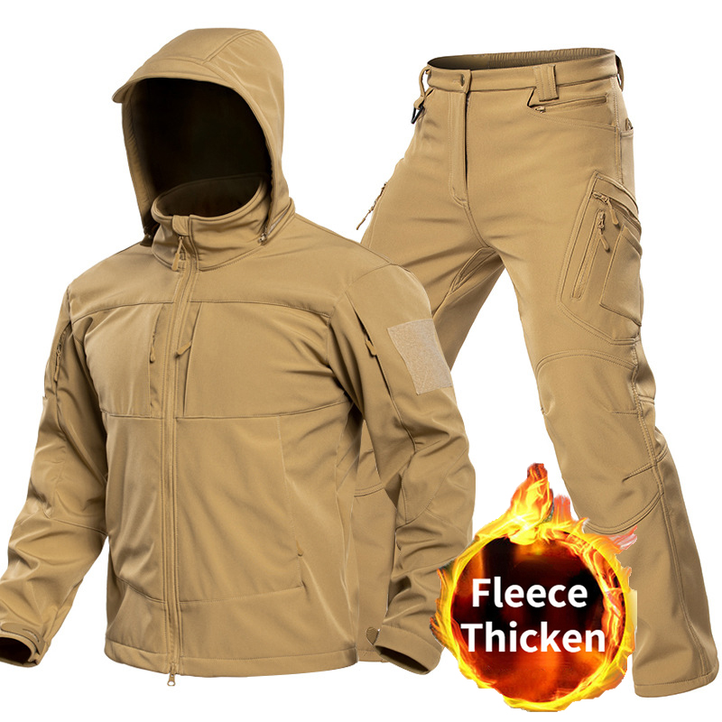 Hunting Outdoor Pants - 남성용 야외 전술 소프트쉘 슈트 후드