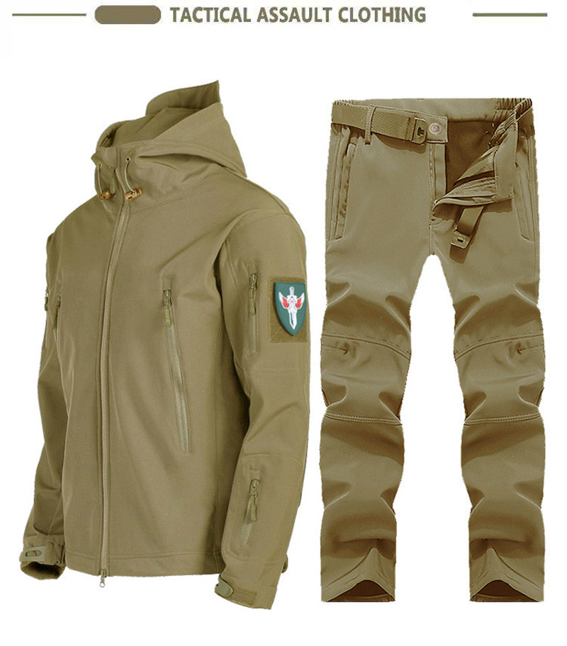 새로운 소프트 쉘 전술 재킷 남성용 겨울 플리스 후드  - Hunting Outdoor Pants 리뷰 및 가격