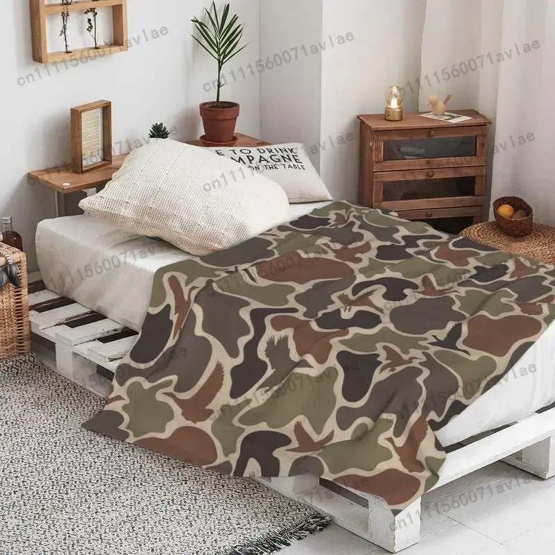 빈티지 오리 위장 담요, 레트로 사냥 스타일 카모플라주 - Outdoor Hunting Gifts 리뷰 및 가격