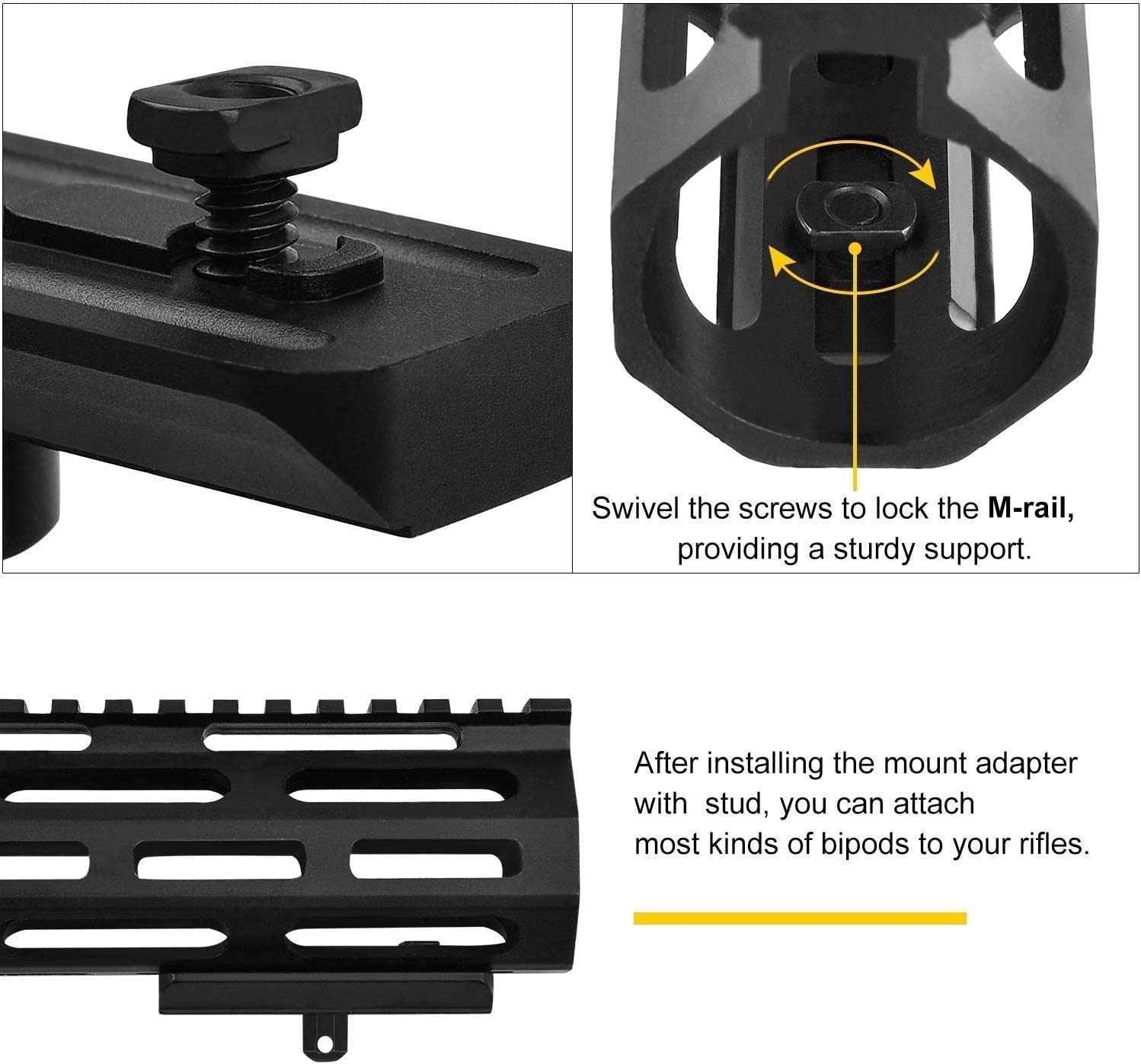 WildSky M-lok 마운트 Picatinny Bi - Bipod Rifle Mount 리뷰 및 가격